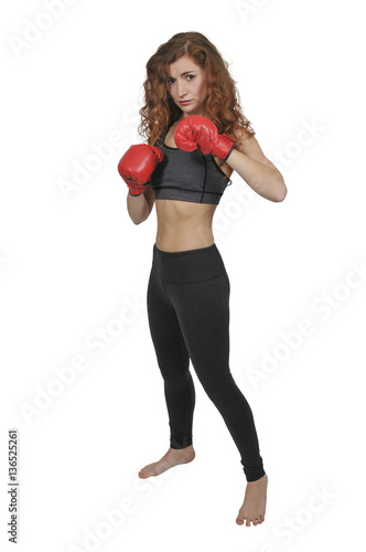 Beautiful woman boxer