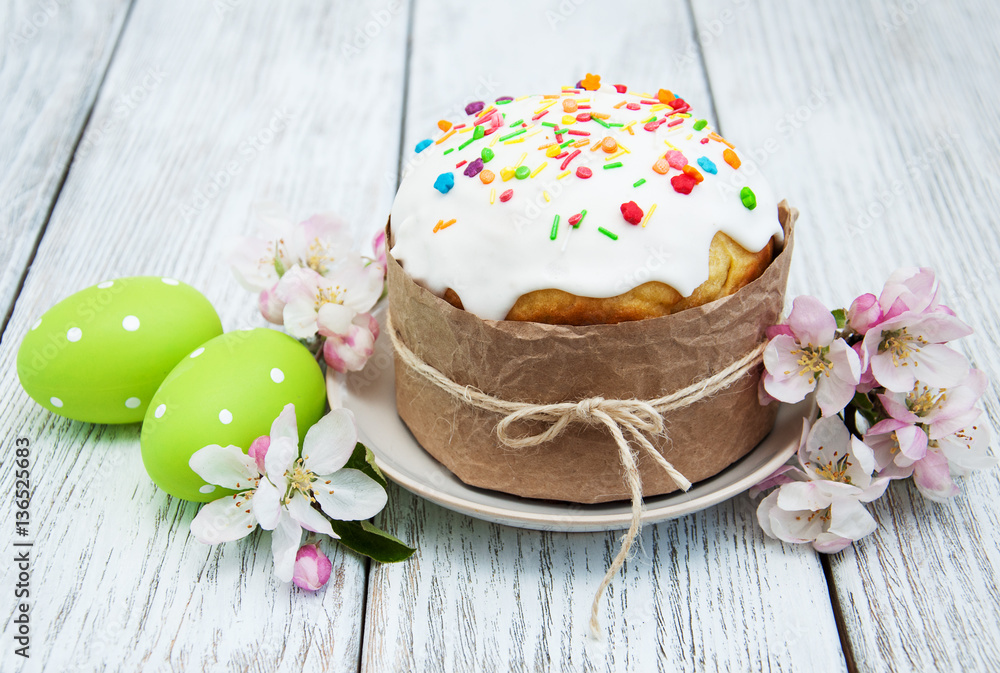 Easter bread and eggs