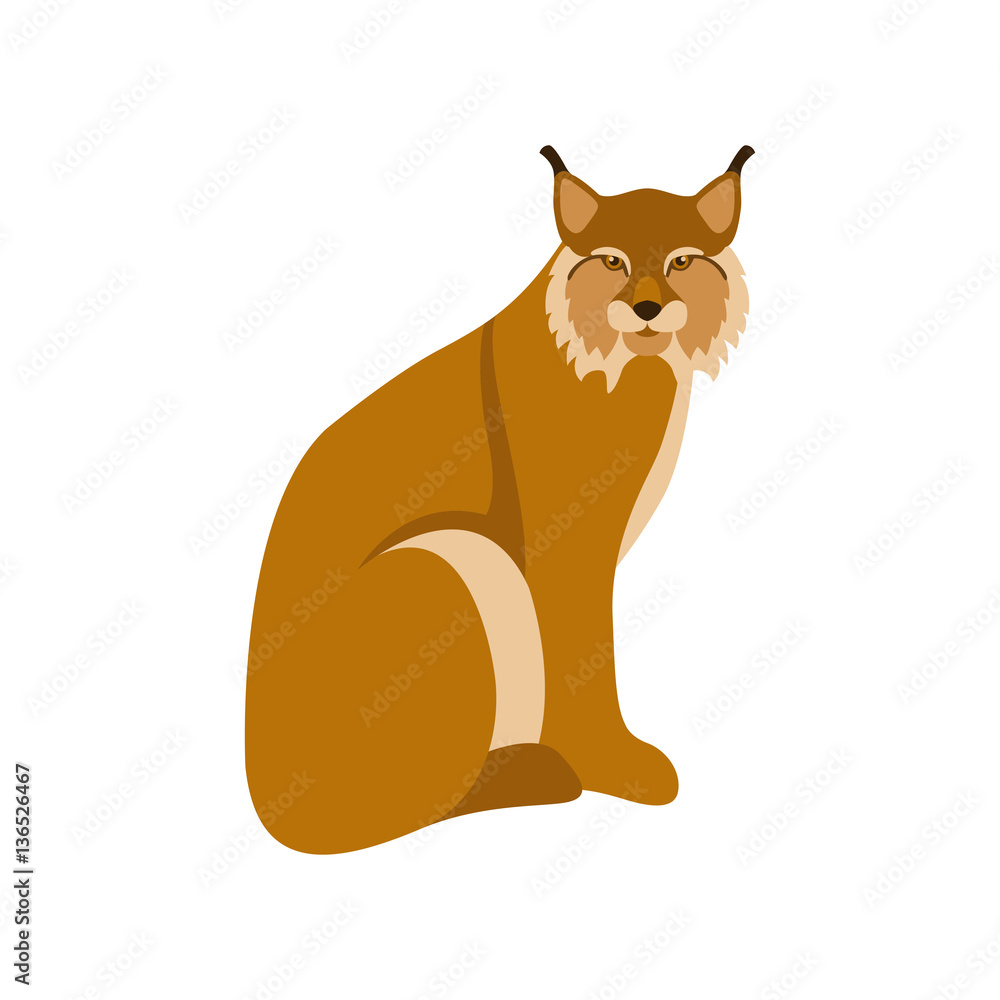 Obraz premium lynx vector illustration style Flat 