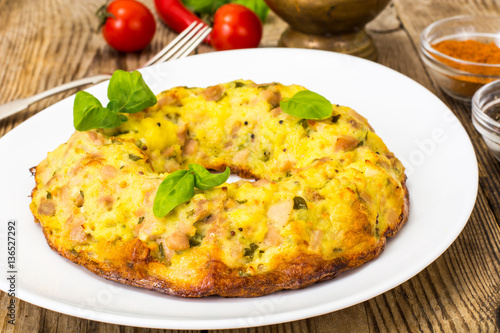 Snack cake with meat and cheese