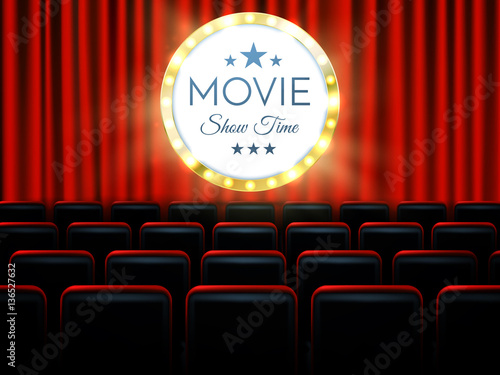 Movie cinema premiere poster design. Vector banner