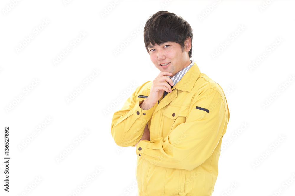 笑顔の労働者