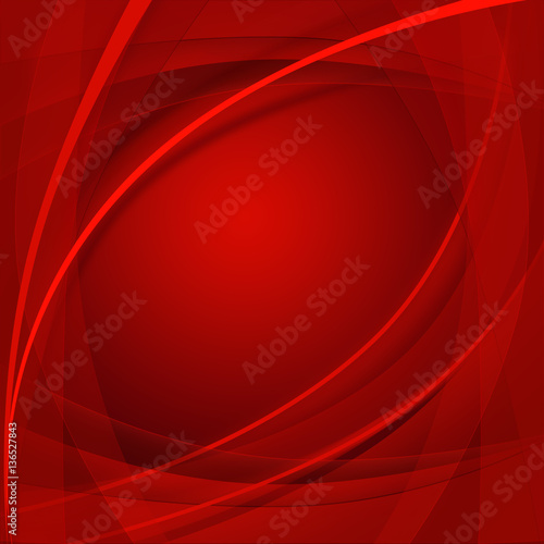Red template abstract background with curves lines .