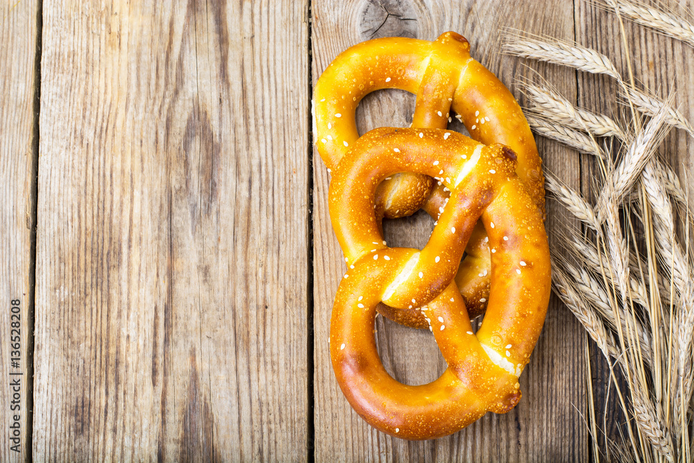 Homemade soft pretzels with sesame seeds and sea salt Homemade soft pretzels with sesame seeds and sea salt