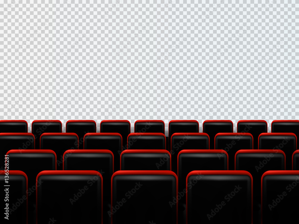 Cinema seats isolated on transparent background. Vector illustration.