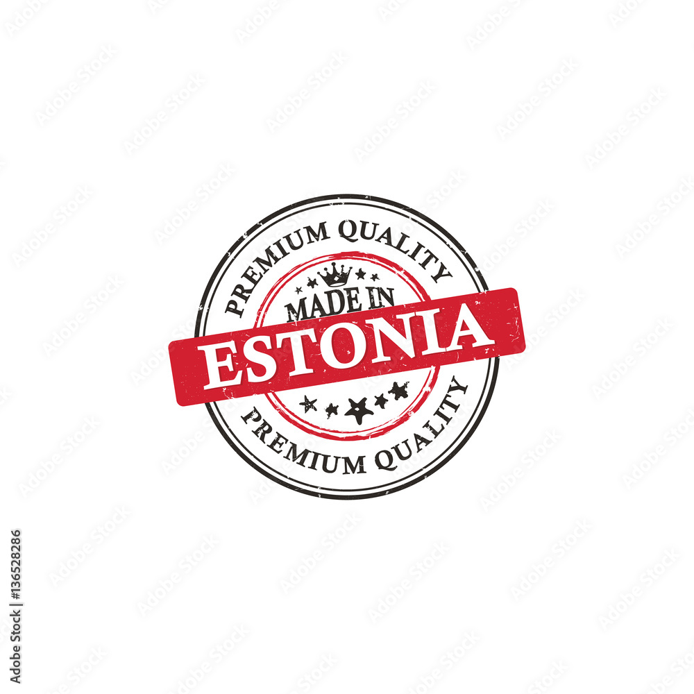 Fototapeta premium Made in Estonia, Premium Quality grunge printable label / stamp / sticker. CMYK colors used.