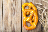 Homemade soft pretzels with sesame seeds and sea salt