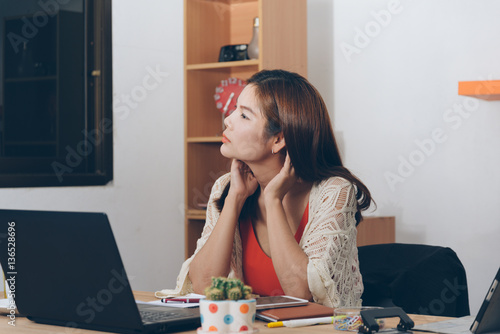 woman with neck ache