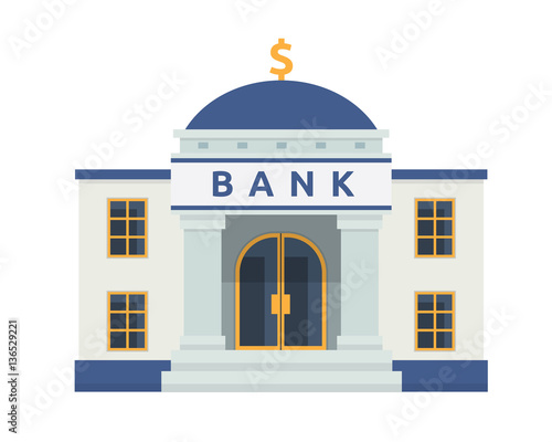 Modern Flat Commercial Government Office Building, Suitable for Diagrams, Infographics, Illustration, And Other Graphic Related Assets -    Bank 