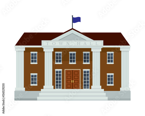 Modern Flat Commercial Government Office Building, Suitable for Diagrams, Infographics, Illustration, And Other Graphic Related Assets -    Town Hall
