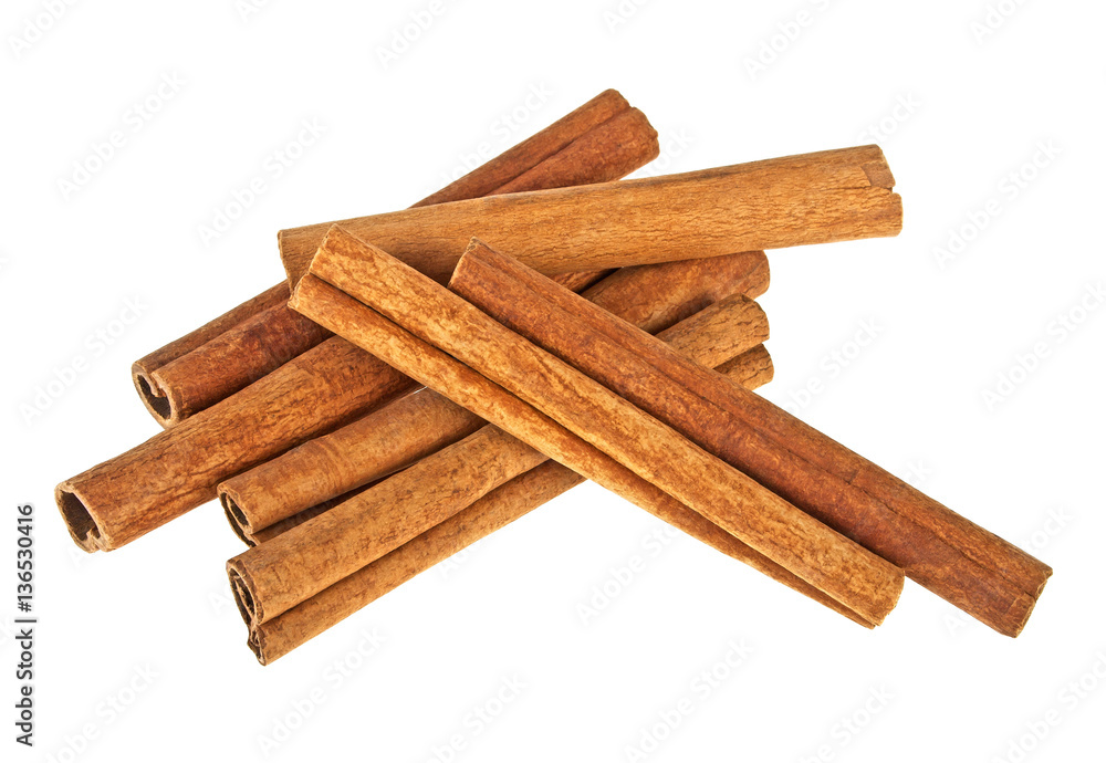 Cinnamon sticks on white background Cinnamon sticks on white background
