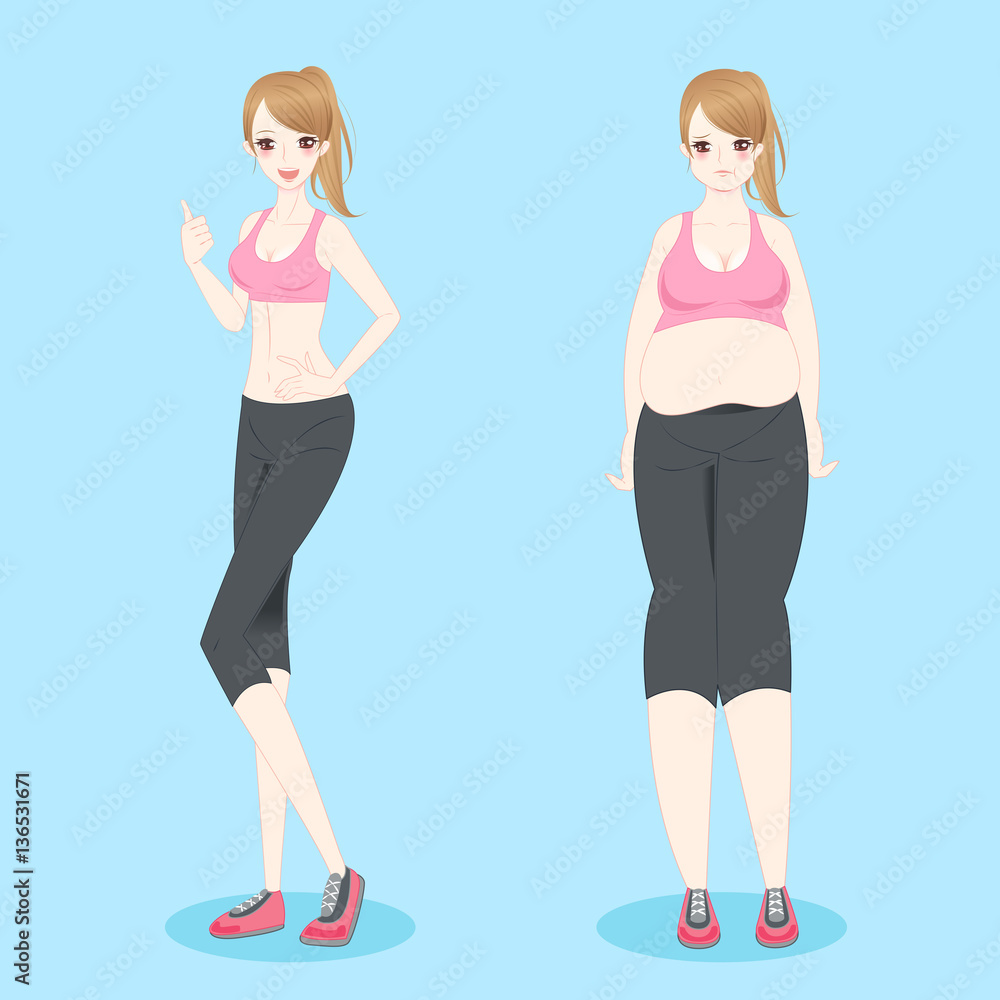 slim and fat woman slim and fat woman