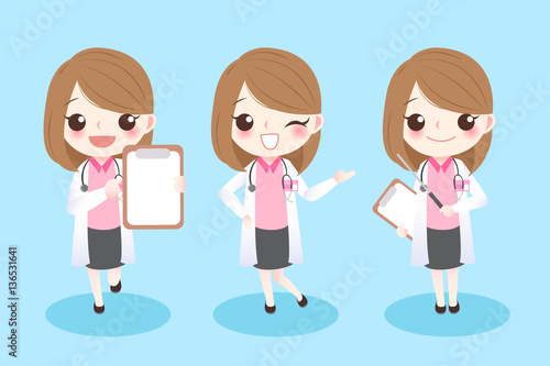 cute cartoon woman dentist photo