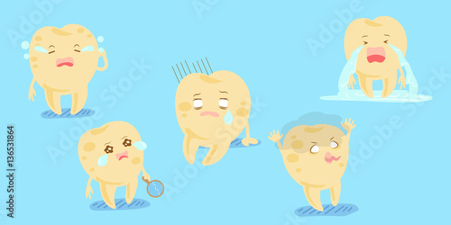 cute cartoon tooth decay