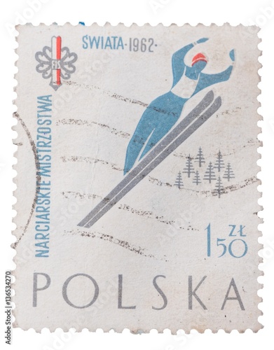 POLAND  A stamp printed in the . SWIATA 1962 photo