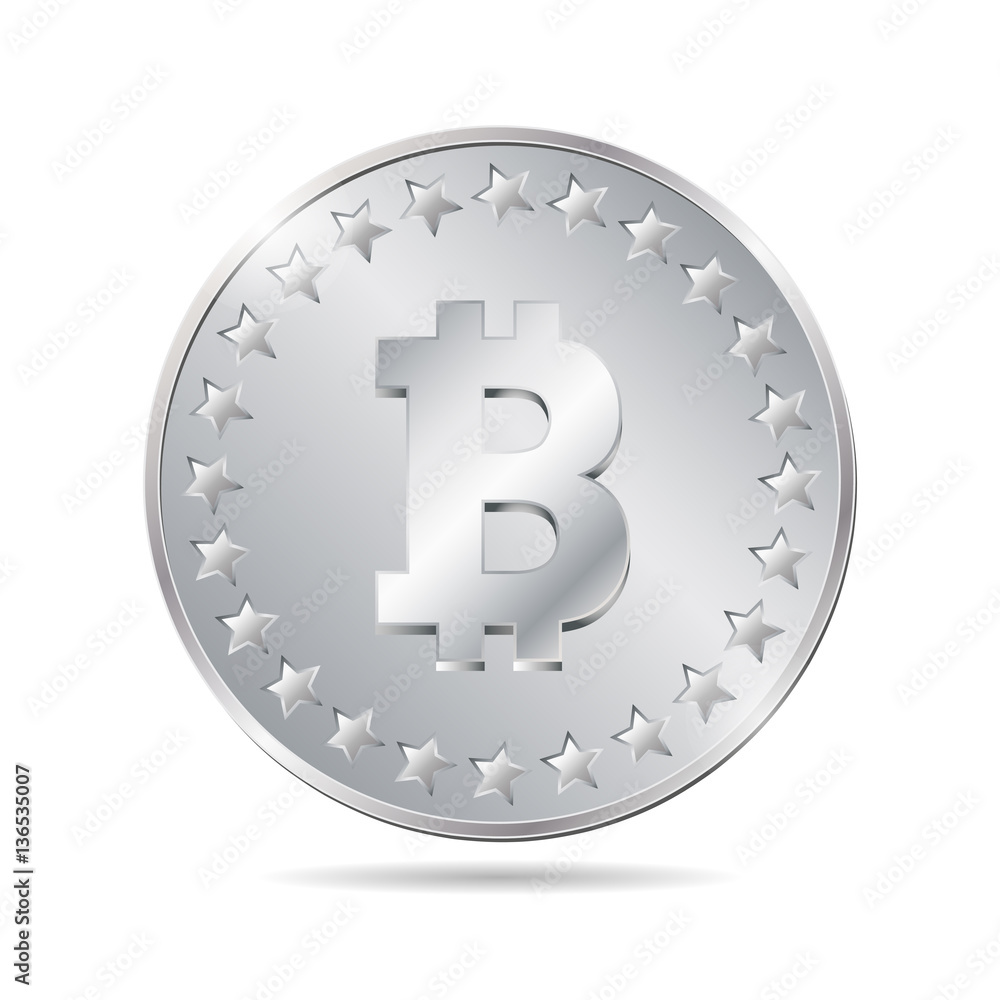 vector illustration of a coin with bitcoin sign vector illustration of a coin with bitcoin sign