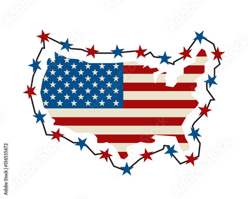 United States Of America Humanity Freedom Illustration - American Map Border Surrounded By Barb Wire