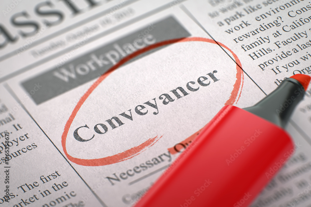 Obraz premium Conveyancer Hiring Now. 3D.