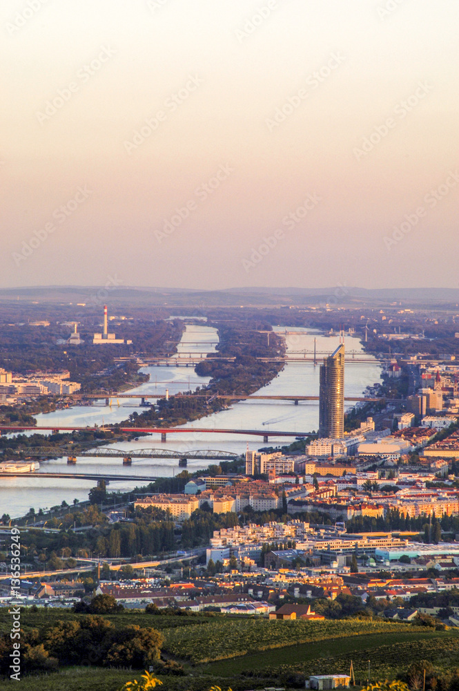 Obraz premium View to vienna from hill 