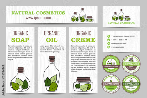 vector natural cosmetics shop products mock-up