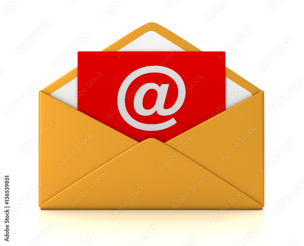 e mail and envelope concept  3d illustration