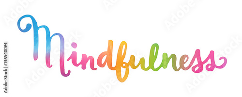 MINDFULNESS Hand Lettering Watercolour Icon