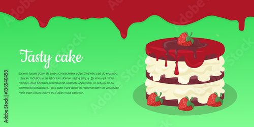 Bon Appetit. Festive Cake Web Banner. Chocolate