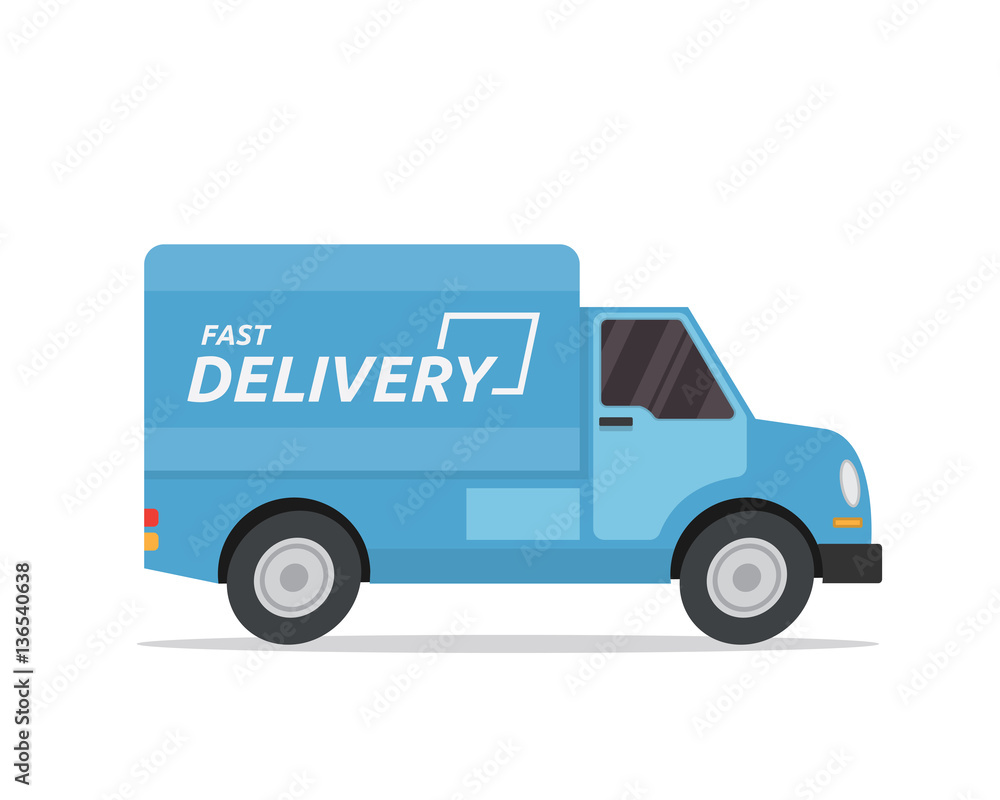 Modern Commercial Delivery Vehicle Illustration Logo