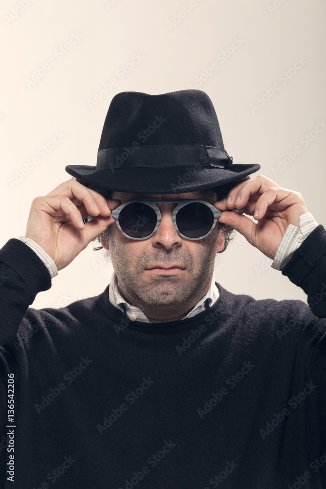 Man with a black hat Man with a black hat