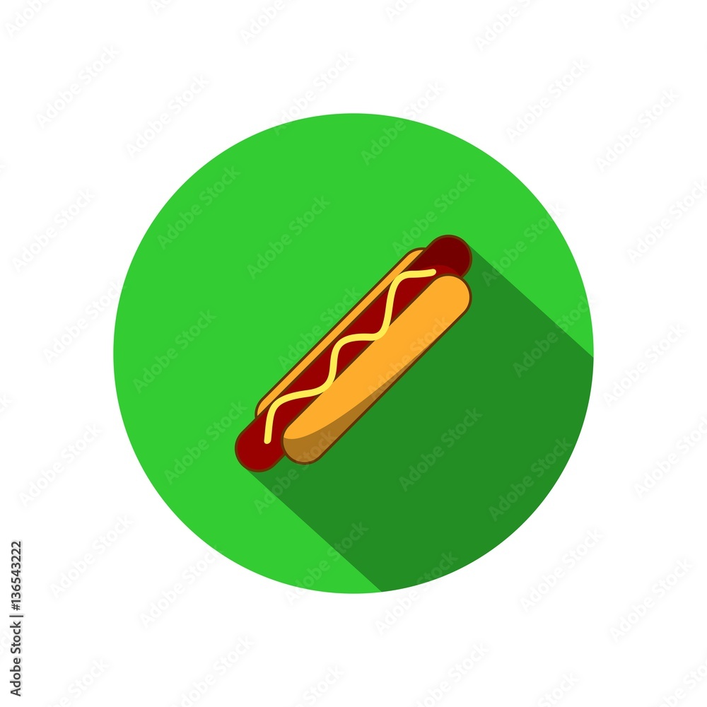 Hot dog icon flat circle Hot dog icon flat circle