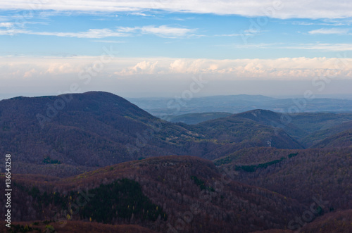 Homolje mountains landscape on a sunny autumn day with a few clouds, east Serbia © banepetkovic