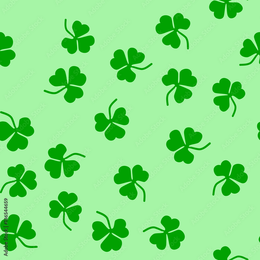 Seamless pattern of leaf clover. St.Patrick s Day. Vector illustration Seamless pattern of leaf clover. St.Patrick s Day. Vector illustration