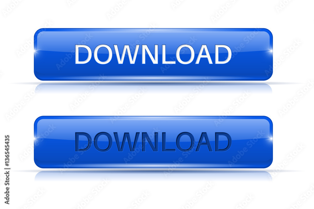 Download blue buttons. Normal and active Download blue buttons. Normal and active