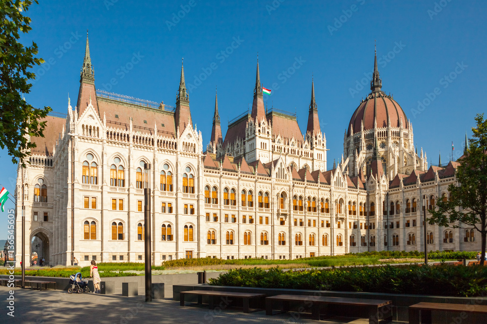 BUDAPEST, HUNGARY - JUNE 16, 2016: Hungarian Parliament building called 