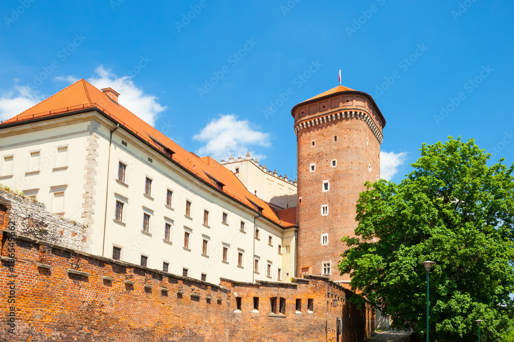 Senator's tower of Royal Wawel Castle as a part of most important historical complex in Krakow, Poland