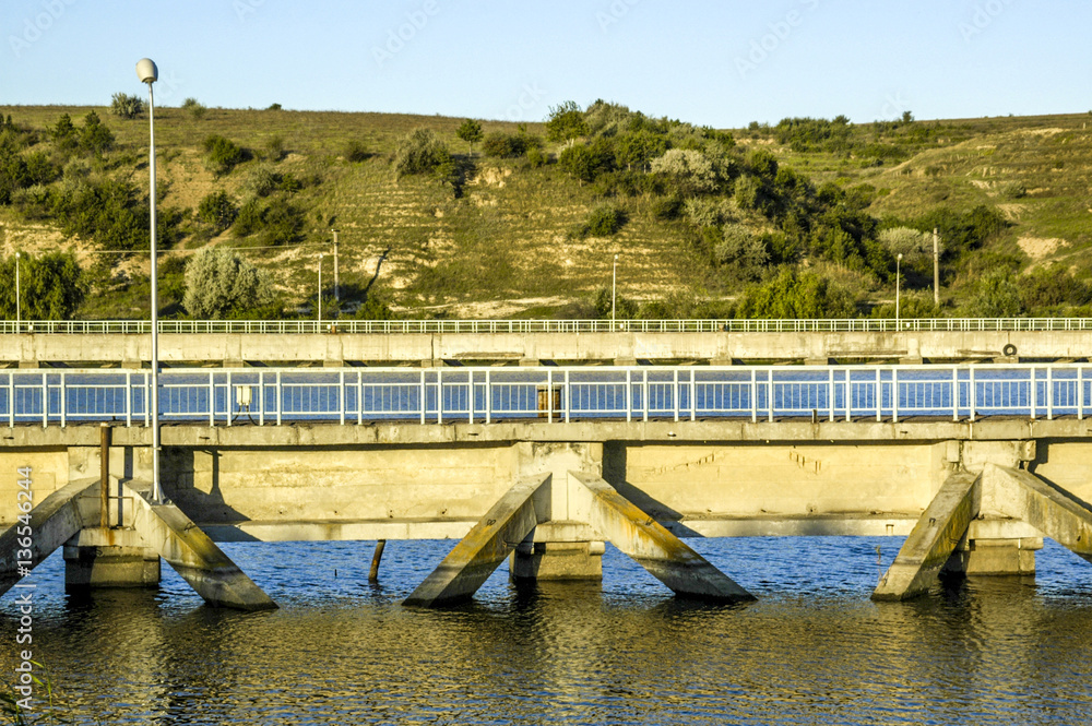 Obraz premium Channel, connection Danube with Black Sea, Romania, Black Sea Co