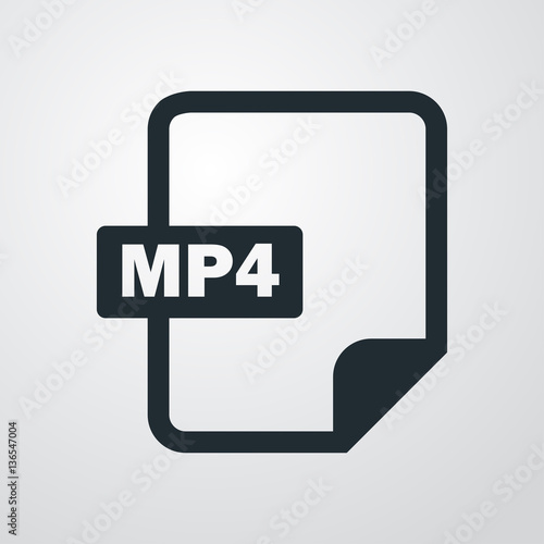 Icono plano extension MP4 en fondo degradado