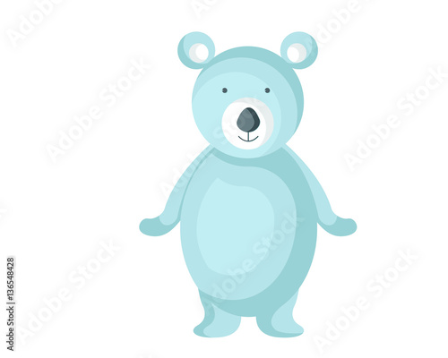 Fototapeta Naklejka Na Ścianę i Meble -  Cute Flat Animal Character Logo - Polar Bear