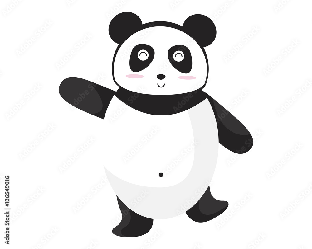 Naklejka premium Cute Flat Animal Character Logo - Panda