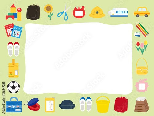 入学・入園アイコンのフレーム素材