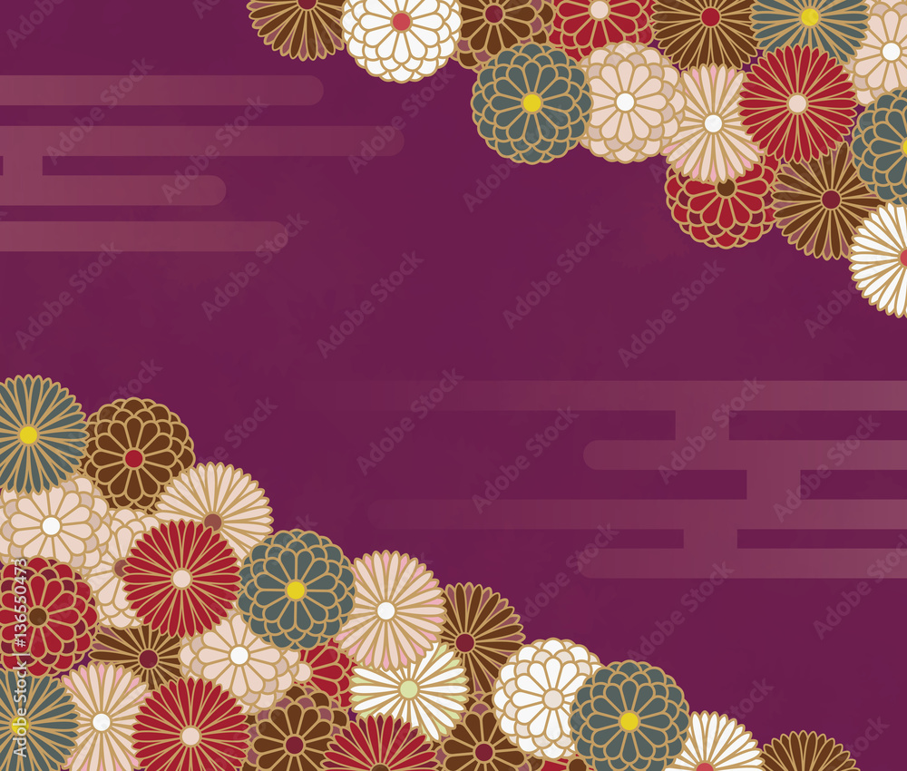 菊の花の和柄模様 Stock Vector | Adobe Stock