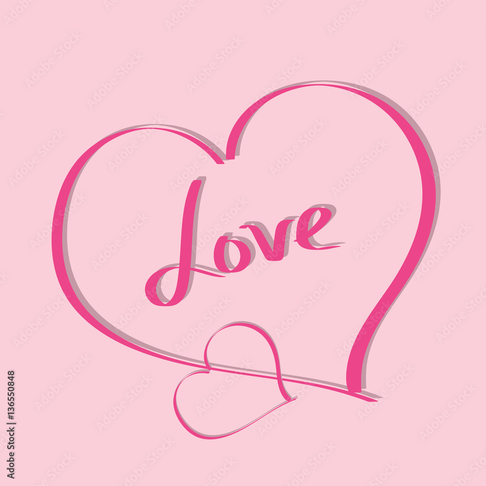 Two hearts symbolizing love. Vector illustration.