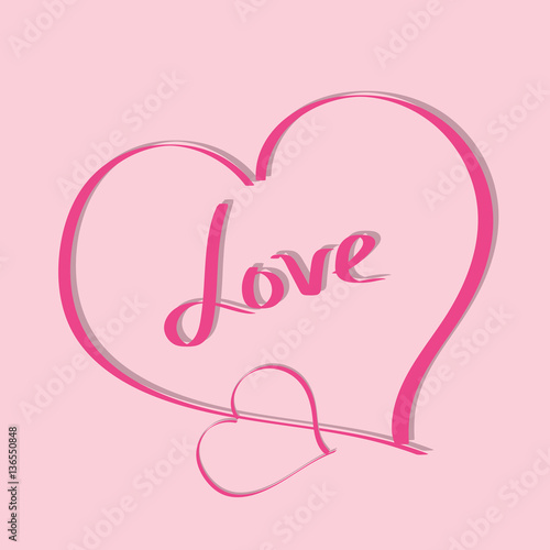 Two hearts symbolizing love. Vector illustration.