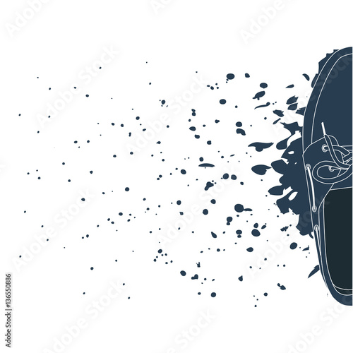 classic male blucher mocs with splashes of puddles on background, vector, illustration,