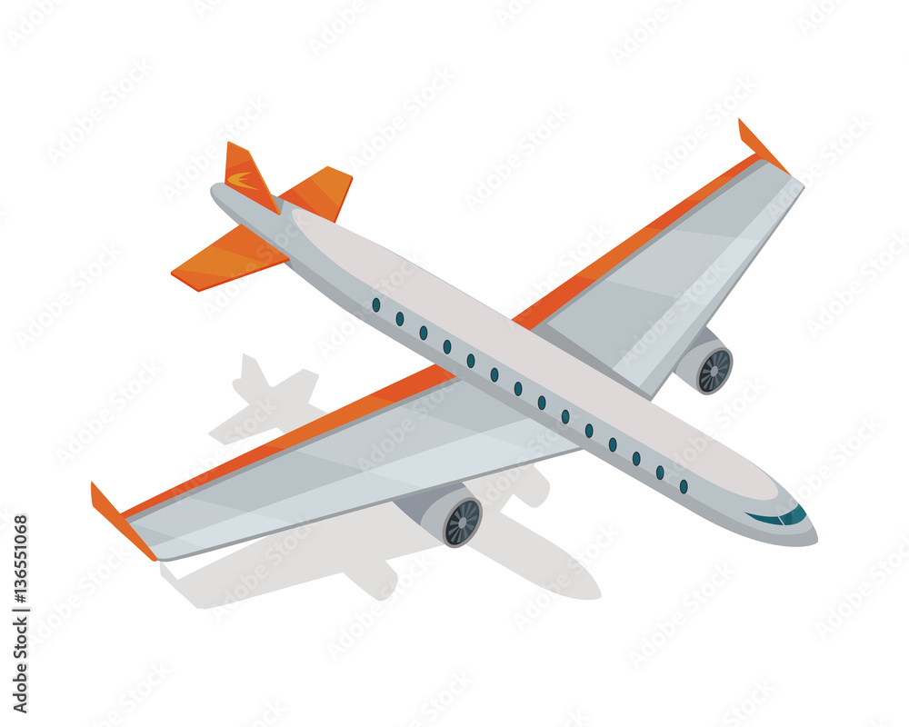 Airplane Vector Icon in Isometric Projection