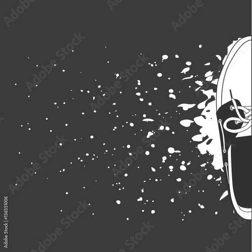 classic male blucher mocs with splashes of puddles on background, vector, illustration,