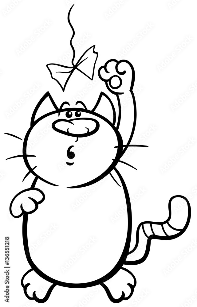 cat playing with toy coloring page cat playing with toy coloring page