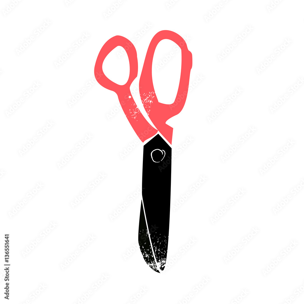 Scissor vector illustration tool isolated on white background