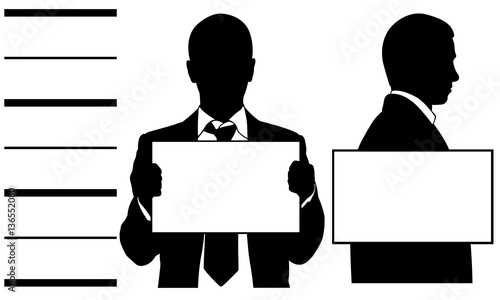 Mugshot silhouettes isolated on white