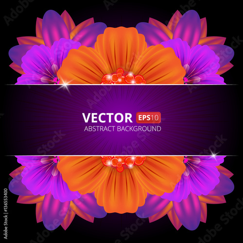 Vector frame made of flowers  to The International women's day 8 March.